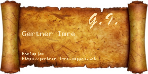 Gertner Imre névjegykártya